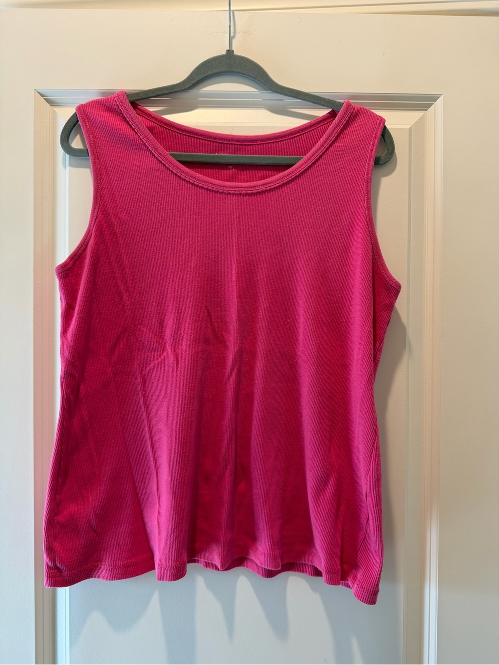 Laura Scott Sleeveless Ribbed Tank Top - Bright Pink